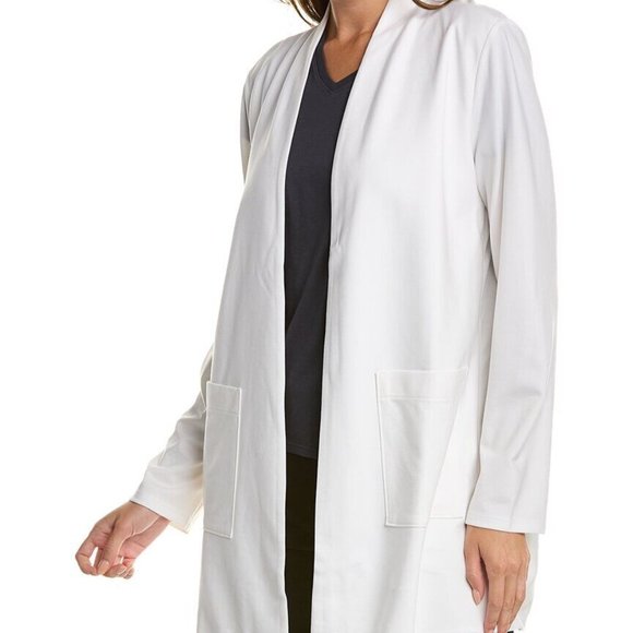 NWT Eileen Fisher Ivory Washable Flex Ponte High Collar Jacket